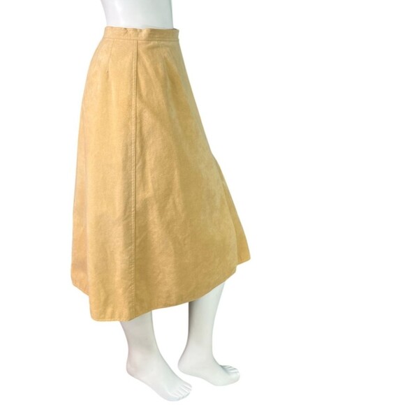 Halston Vintage 70's Beige Tan Ultrasuede Wrap Skirt A-Line High Waist Size S - Picture 7 of 10